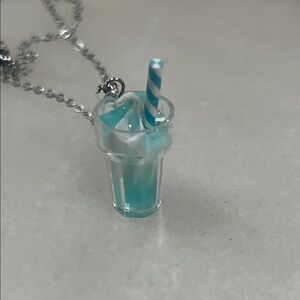 Aqua Drink Pendant Necklace